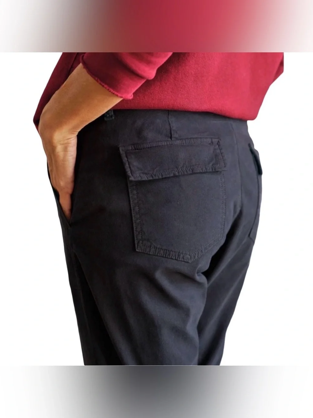 FRANK & EILEEN Blackstone Crop Utility Pants in Washed Black Classic Size 0